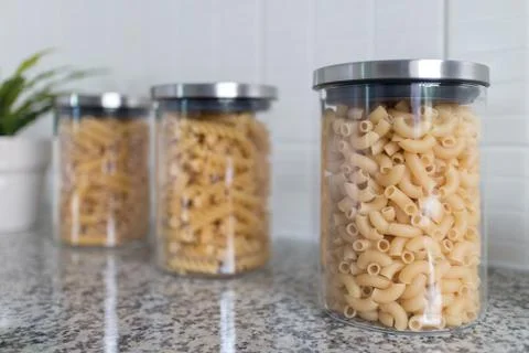 Macaroni in a bottle Stock Photos