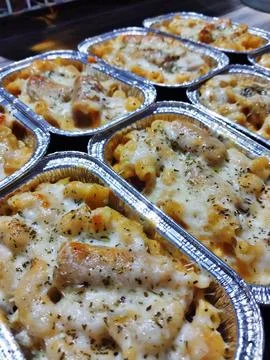 Macaroni cheese Stock Photos