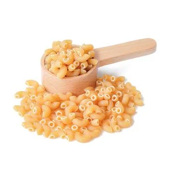 Macaroni close up on white background. Stock Photos