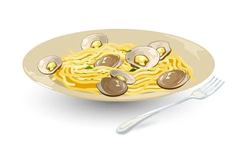 Macaroni dish with topping Stock Illustration