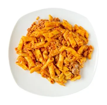 Macaroni with ground beef Foto stock