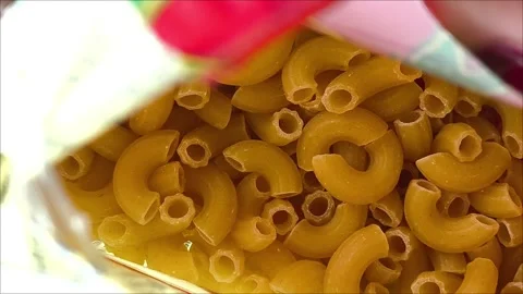 Macaroni horns in a package closeup Video stock 311975314