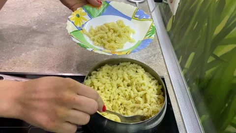 Macaroni for lunch Stock Footage 123967882