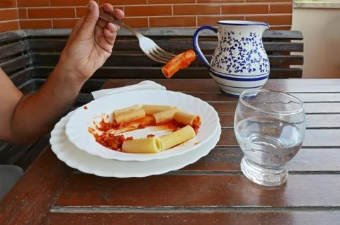 Macaroni mediiterranean diet Stock Photos