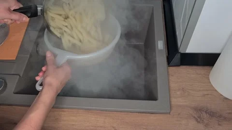 Macaroni Pasta Boiling Boil Video stock 220727611