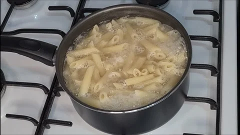 Macaroni Pasta Boiling Boil Video stock 220727618