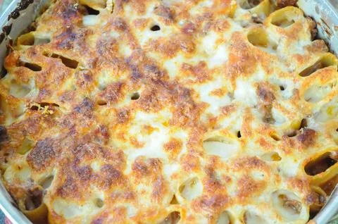 Macaroni pasta with cheese Stock Photos