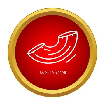 Macaroni pasta element in red circle icon Stock Illustration