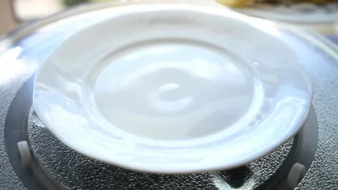 Macaroni Pasta Falling Down in to the pot Slow motion Stock Footage 136364840