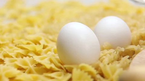 Macaroni products, flour, eggs Stock Footage 71620502