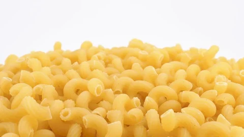 Macaroni rotating on white background, (loopable) Stock Footage 92669523