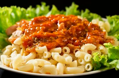 Macaroni  with sauce Foto stock