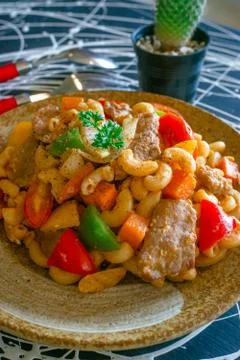 Macaroni  with tomato Фото