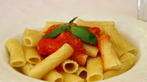 Macaroni with tomato sauce Stock Footage 12533952