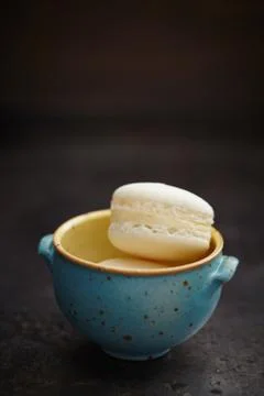 Macarons in a bowl Stock Photos