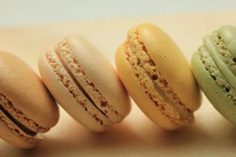 Macarons close up Stock Photos