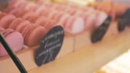 Macarons On The Counter In The Cafe, 4K Stock Footage