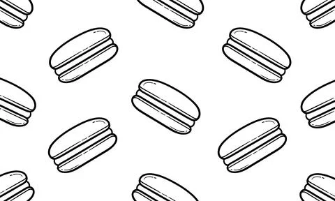Macarons hand drawn background Stock Illustration