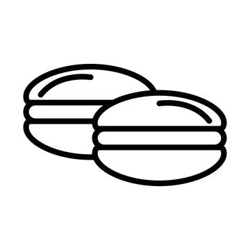 Macarons icon linear logo mark in black and white Stock Illustration