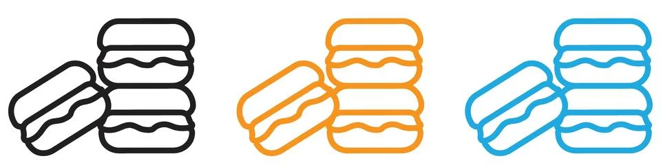 Macarons icon vector logo set collection for web app ui Stock Illustration