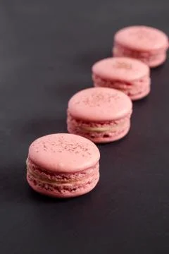 Macarons lined up Stock Photos