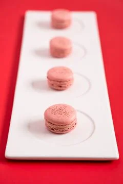 Macarons on a plate Stock Photos