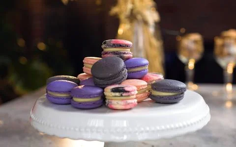 Macarons in a plate Foto stock