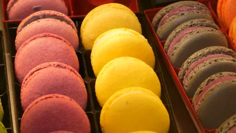 Macarons on rack. Stock Footage 122388209