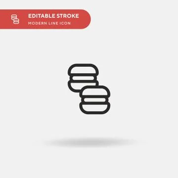 Macarons Simple vector icon. Illustration symbol design template for web mobi Stock Illustration