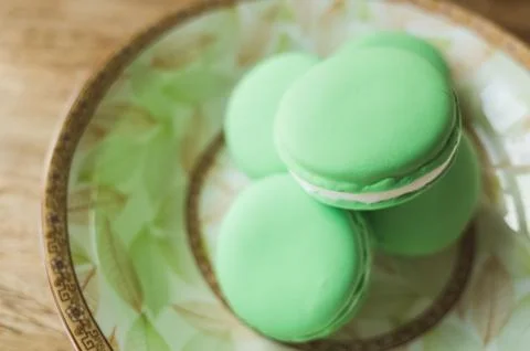 Macarons on the table Stock Photos