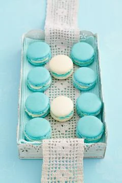 Macarons on a tray Stock Photos