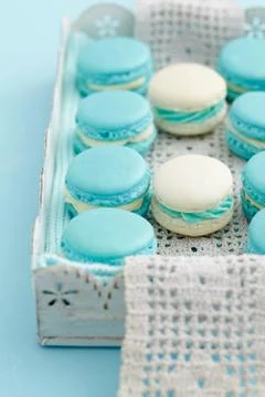 Macarons on a tray Foto stock