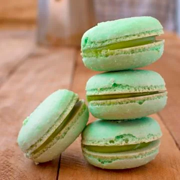 Macarons with vintage style. Stock Photos
