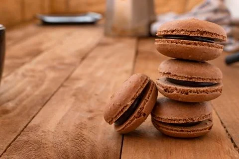 Macarons with vintage style. Stock Photos