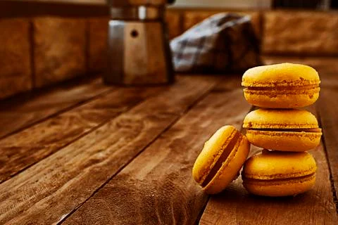 Macarons with vintage style. Stock Photos