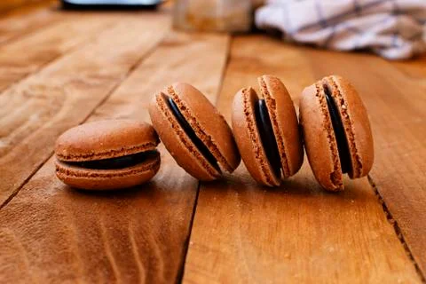Macarons with vintage style. Stock Photos