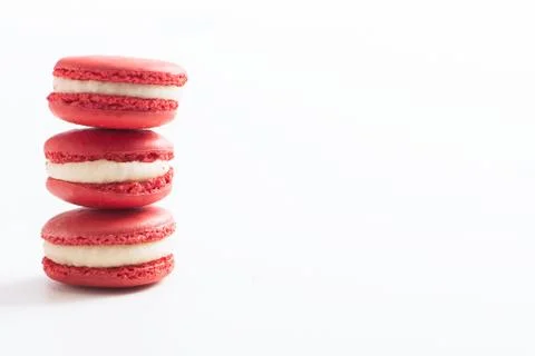 Macarons on white background Stock Photos
