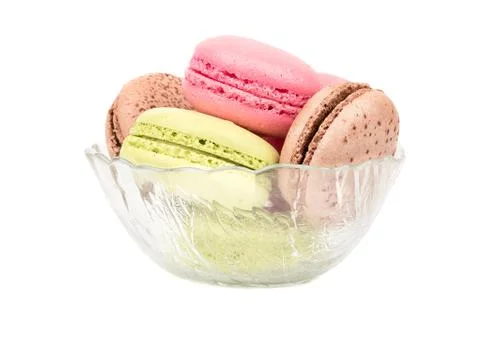 Macaroon in bowl Stock Photos