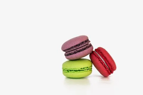 Macaroon Bright Isolated on a White Background Stock Photos