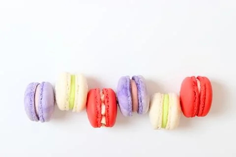 Macaroon cakes on a white background. Stockfoto's