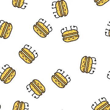 Macaroon dessert character vector seamless pattern Stock Illustration