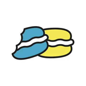 Macaroon food beverage icon vector basic design simple and modern Stock Illustration