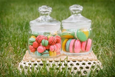 Macaroon glass Stock Photos
