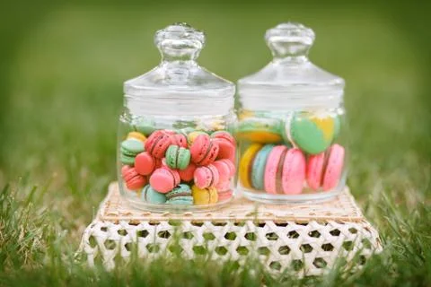Macaroon green grass Stock Photos