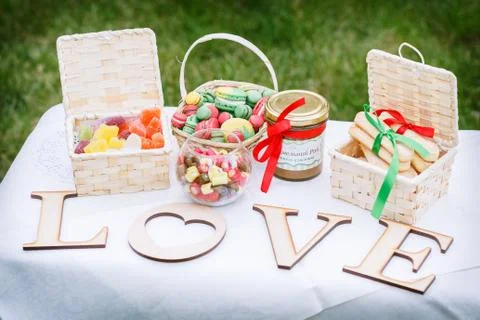 Macaroon green grass Stock Photos