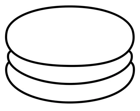 Macaroon. Macaroon cakes - vector linear picture for coloring. Outline. Stock Illustration