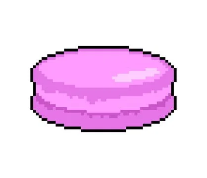 Macaroon pixel art isolated. 8 bit Macaroons icon sign. pixelated Macaron s.. Stock Illustration