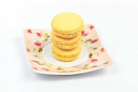 Macaroon on a plate Stock Photos