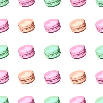 Macaroon pop art simless pattern. Stock Illustration