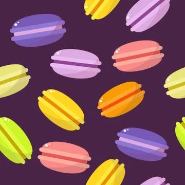 Macaroon seamless pattern, vector illustration Stock Illustration